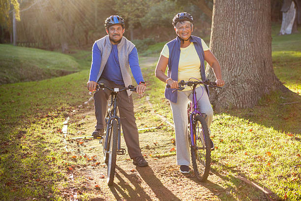 istock Mature couple doing a bike ride 636102044