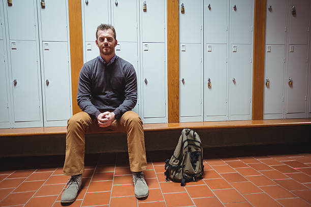 istock Mature student sitting in the locker room 636102372