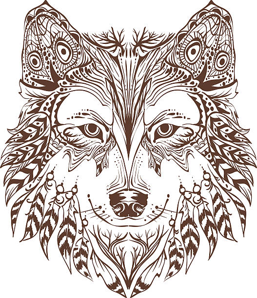Dog head graphic design Dog head graphic design. Isolated on white vector illustration wolf illustrations stock illustrations