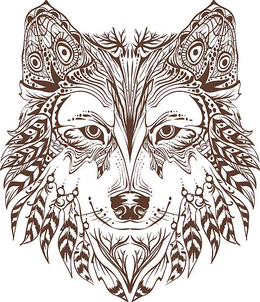 Vector illustration of Dog head graphic design