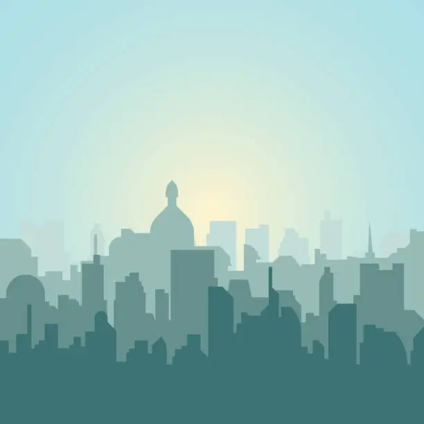 Vector illustration of Modern city skyline silhouette. Vector illustration