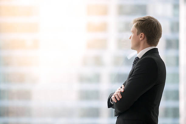 Confident businessman waiting for the meeting