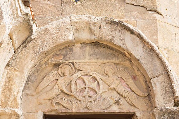 istock Mtskheta, Georgia. Close Bas-Relief Glorification Of Cross Crowning 636115560