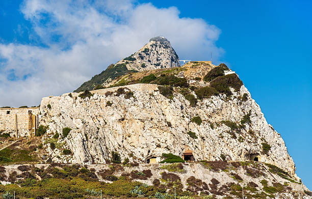 Rock of Gibraltar seen from Europa Point in Gibraltar, a British overseas territory