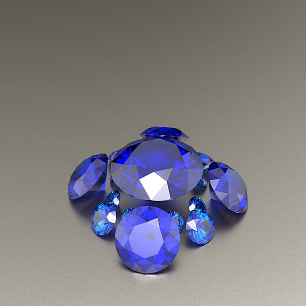istock Background with blue gemstones. 3D illustration 636118834