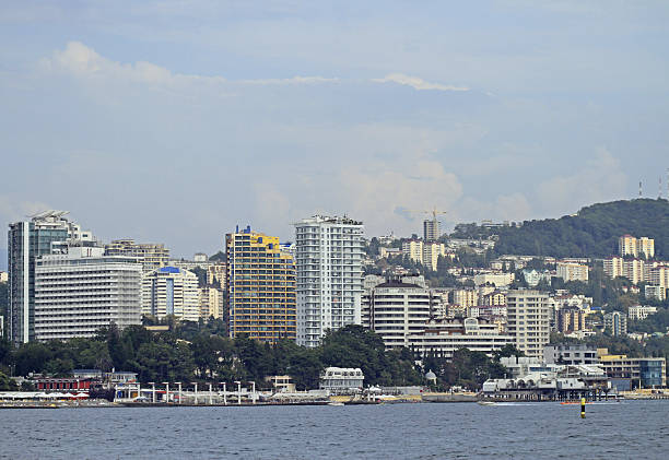 istock seaside, buildings and mountains in Sochi 636122832