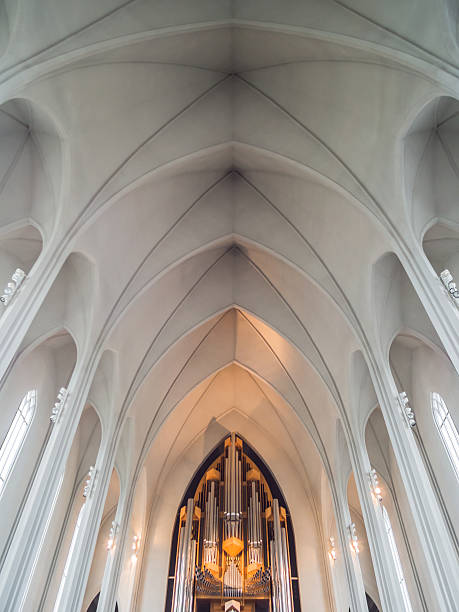 istock Interior of modern Hallgrimskirkja church, Reykjavik, Iceland 636123708
