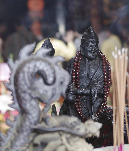 istock Chinese god idol in taoism temple 636134902