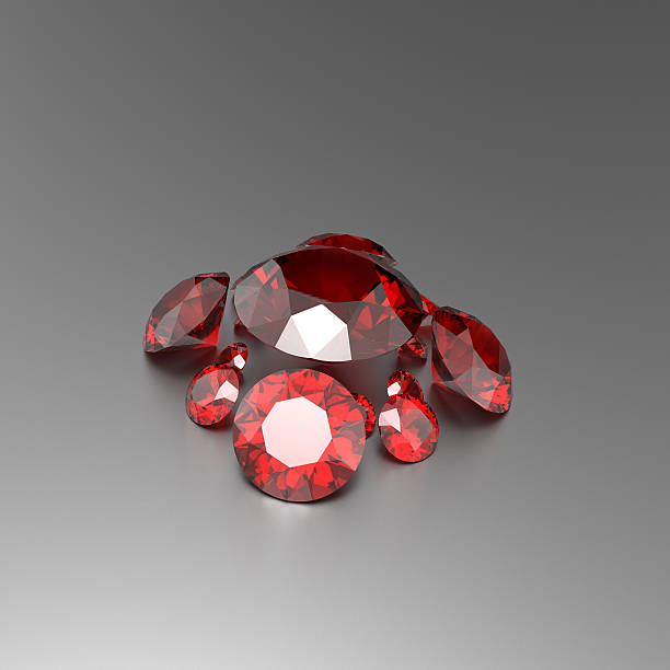 istock Background with red gemstones. 3D illustration 636135196