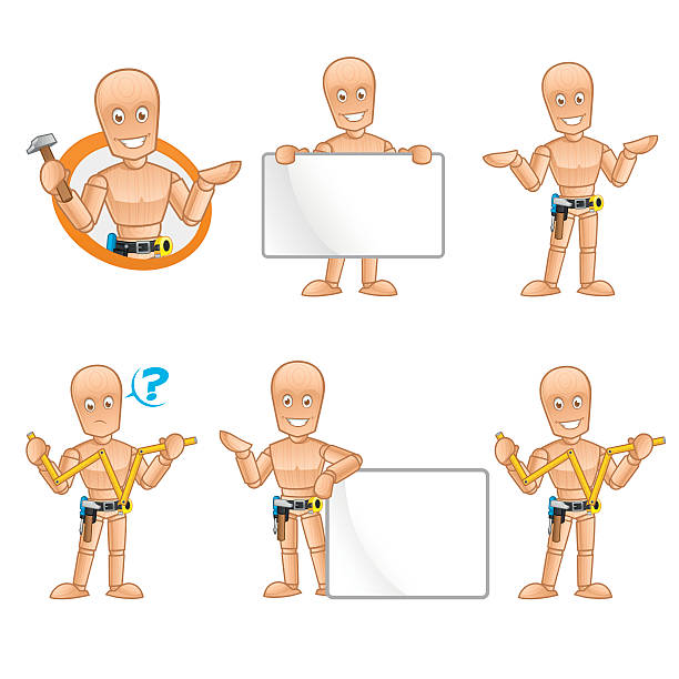 mannequin  - the human body cartoon figurine characters stock illustrations