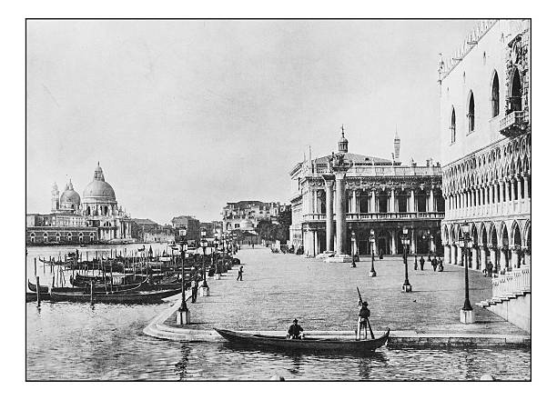 istock Antique dotprinted photographs of Italy: Venice, St Mark's square 636135478