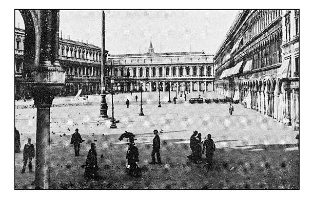 istock Antique dotprinted photographs of Italy: Venice, St Mark's square 636135872