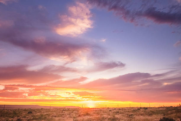 istock Beautiful Sunset Over Shrub Steppe Of Eastern Washington 636137216