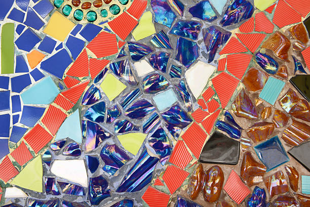 istock Floor and walls decorated with stone and colored glass. 636139534