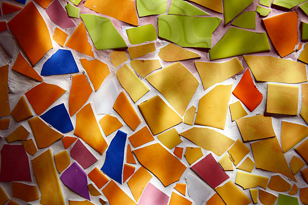 istock Floor and walls decorated with stone and colored glass. 636141682