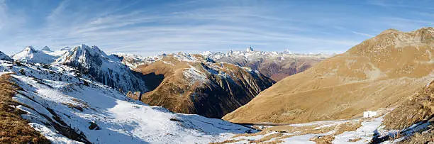 Nufenenpass, Switzerland: Bedretto Valley and the Nufenen pass with residual snow