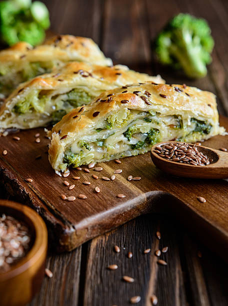 istock Strudel stuffed with broccoli, Mozzarella and onion 636142314