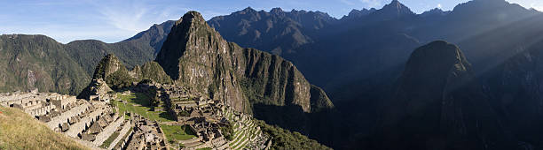 istock Panoramic of Machu picchu ruins during early morning 636146408