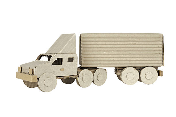 istock Tractor trailer truck on white background 636146954