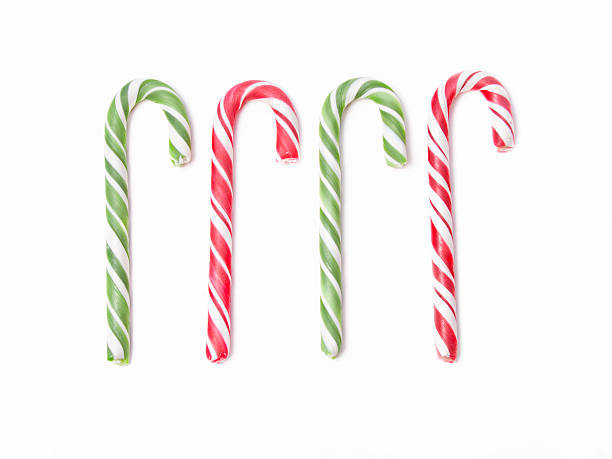 istock Set of four Christmas candy can on white background 636148512