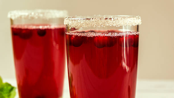 istock cranberry drink on a wooden background. Selective focus 636148596