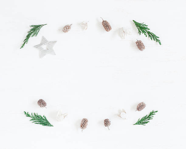 istock Christmas border. Christmas decoration, cypress branches, pine cones 636151266