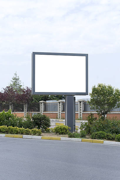 istock Big blank horizontal billboard on the city street. 636153442