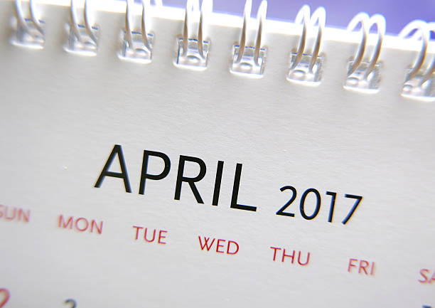 istock Close up calendar of April 2017 636153650