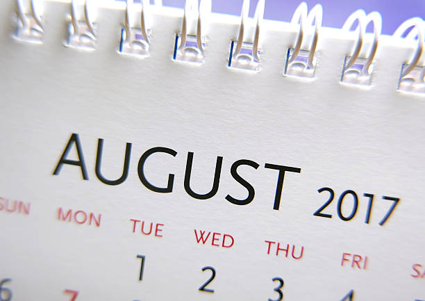 istock Close up calendar of August 2017 636153930