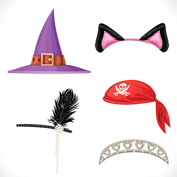 illustrations, cliparts, dessins animés et icônes de jeu de chapeaux pour les costumes de carnaval - sailor people personal accessory hat