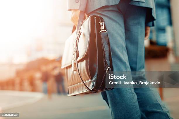 Close Up Of Businessman Holding A Briefcase Stock Photo - Download Image Now - Briefcase, Working, Close-up