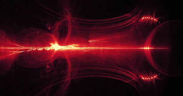 istock Red And Yellow Abstract Lines Curves Particles Background 636160814