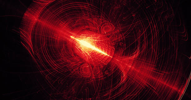 istock Red And Yellow Abstract Lines Curves Particles Background 636160992