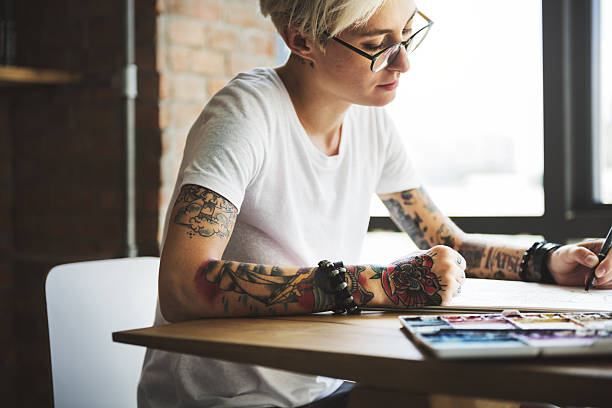 istock Tattoo Woman Creative Ideas Design Inspiration Concept 636166396