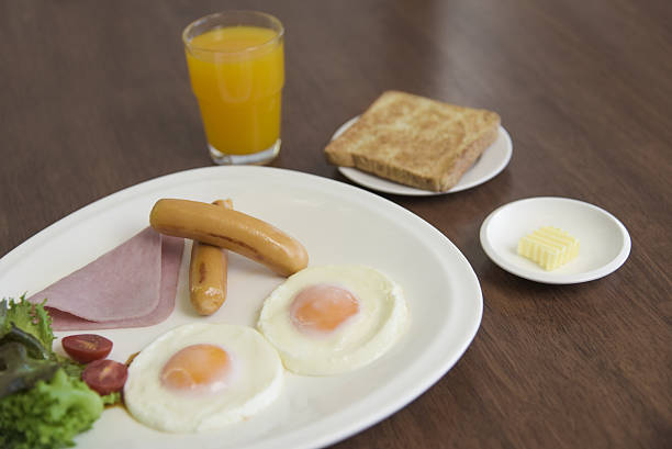istock Breakfast Menu with orange juice and coffee 636169302