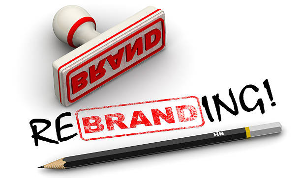 Brand - rebrending. Seal and imprint stock photo
