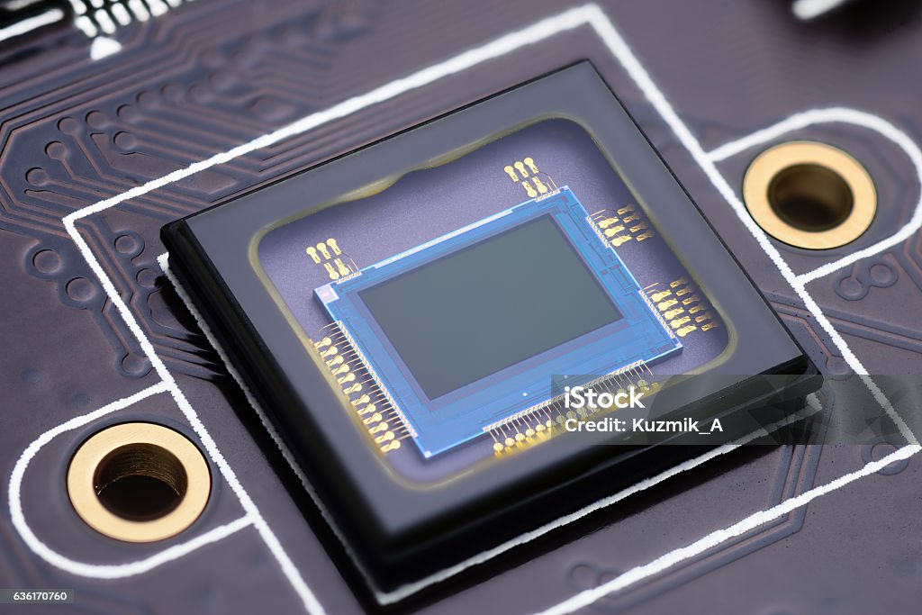 Camera Or Censor Camera Censor Chip Stock Photo - Download Image Now - Circuit Board ...