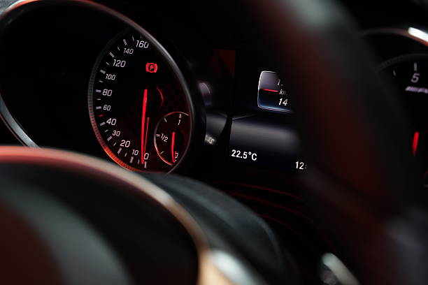 istock Speedometer on Dashboard of a car. 636171260