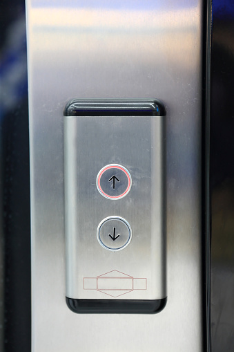Details of elevator control panel in a hotel