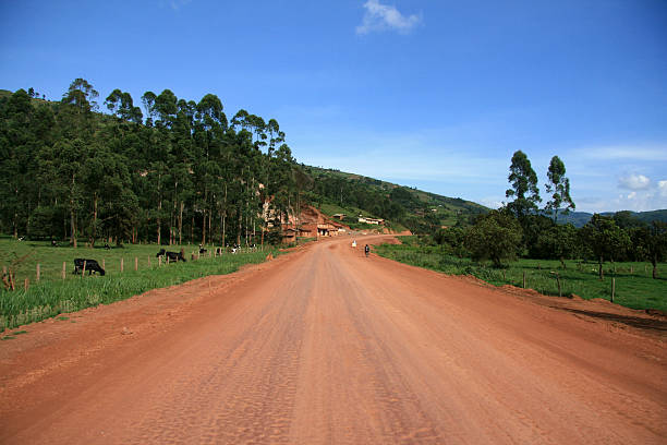 Winding Road Leading Through Kisoro District in Uganda