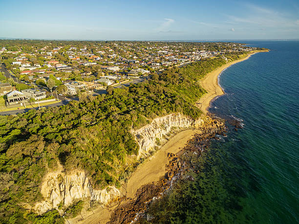 istock Sandstone cliffs at Black Rock suburb coastline, Australia 636180946