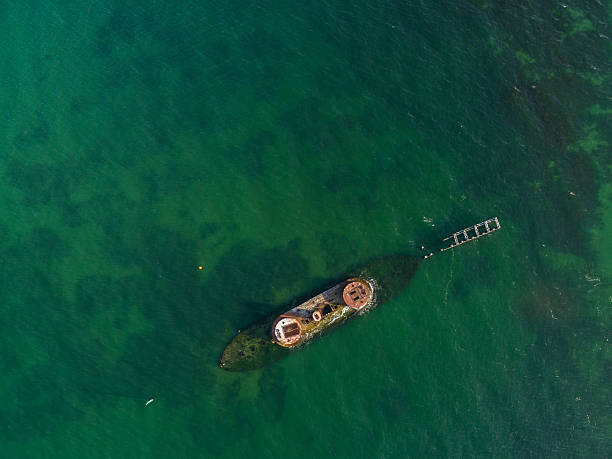 istock Looking straight down from the air at historic shipwreck HMVS 636181350