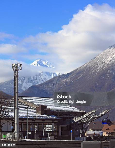 Lower Cable Car Station In Estosadok Stock Photo - Download Image Now - Mountain, No People, Outdoors