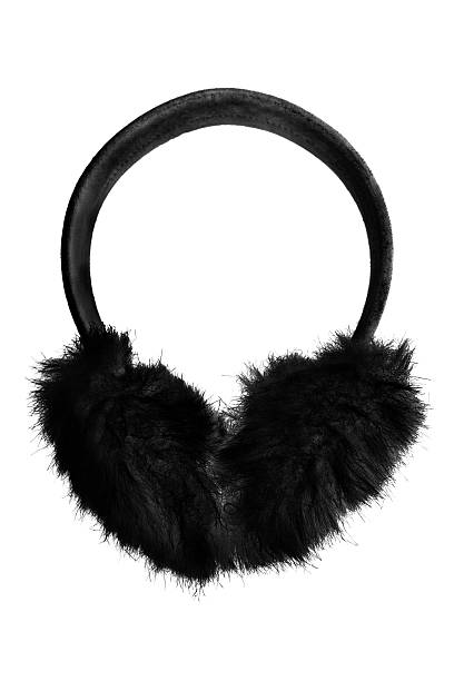 istock Black fur headphones 636186524