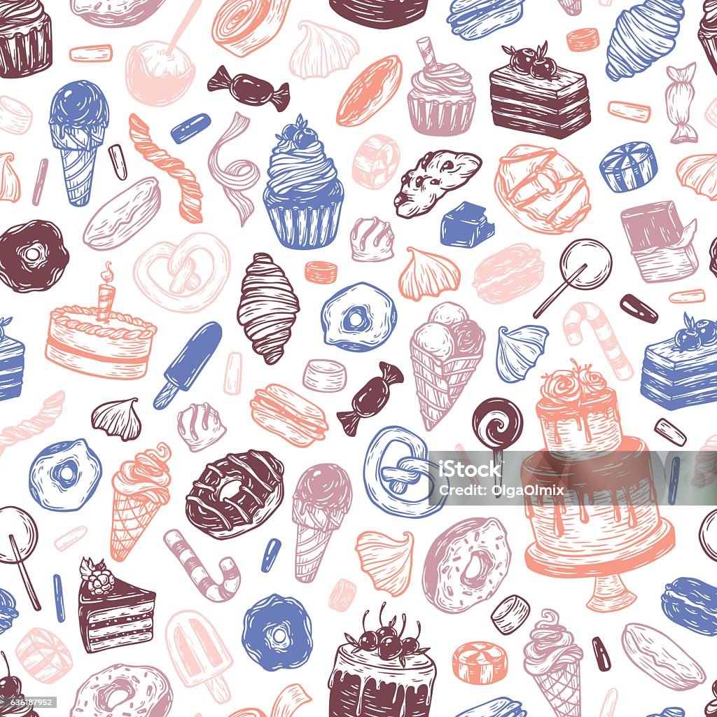 Sweets Vector Basic Vector Sweets Stock Illustration - Download Image Now - Backgrounds ...