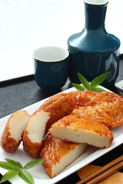istock Deep‐fried minced fish Satsumaage and rice wine, Japanese food 636191984