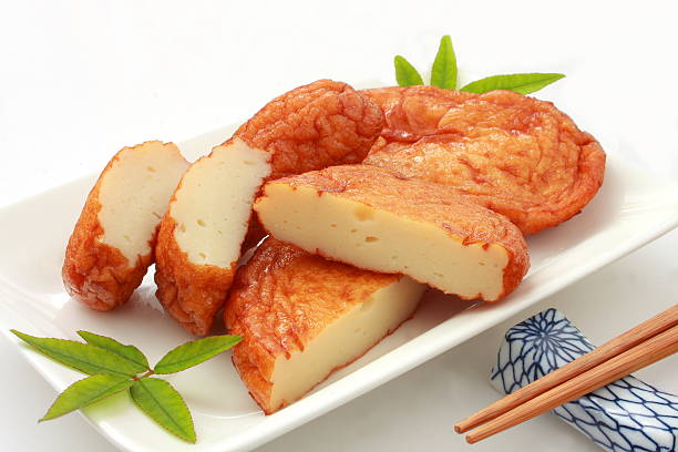 Deep‐fried minced fish and vegetables Satsumaage, Japanese food