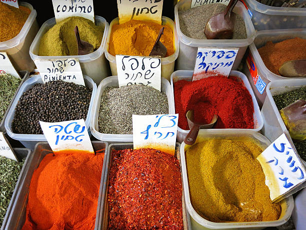 rynek rolnika karmel w tel awiwie, izrael - spice market israel israeli culture zdjęcia i obrazy z banku zdjęć