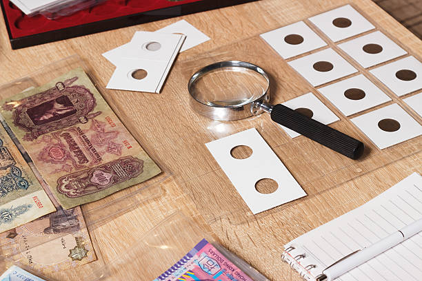 istock Different collector's coins and banknotes 636196780