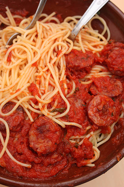 istock Spaghetti tomato sauce - Sausage 636198640